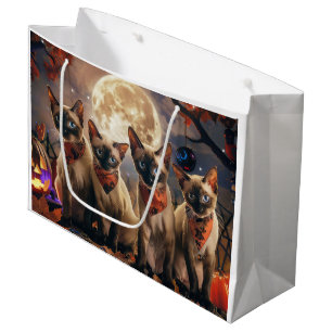 Siamese Cat Halloween Spooky Large Gift Bag
