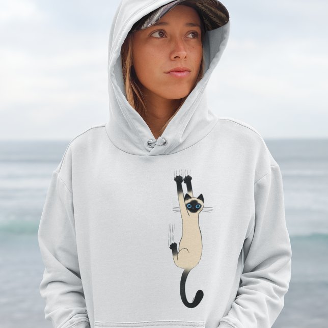 Siamese Cat Hanging On | Funny Cat Hoodie (Creator Uploaded)