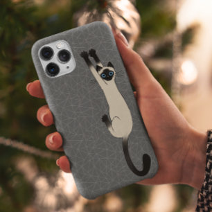Siamese Cat Hanging On Funny Cat iPhone 15 Pro Max Case