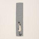 Siamese Cat Hanging On | Funny Cat Scarf<br><div class="desc">Complete your outfit with this fun feline fashion accessory. Crazy Siamese cat is hanging on to this cool scarf. Makes an original novelty gift for kitty lovers! Visit Jenn's Doodle World for more products featuring this original cat design. ©Jenn Kay</div>
