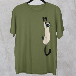 Siamese Cat Hanging On   Funny Cat T-Shirt