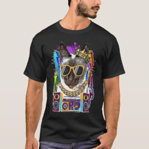 Siamese Cat Hip Hop 90s Rap Music T-Shirt