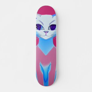 Siamese Cat Hot Pink Skateboard