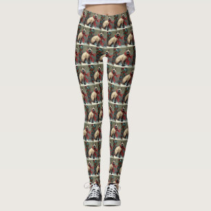 Siamese Cat in Snow Christmas Leggings