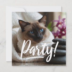 Siamese Cat in Spa PARTY invitation