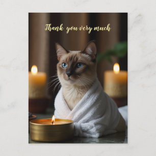 Siamese Cat in Spa thank you very much Postcard