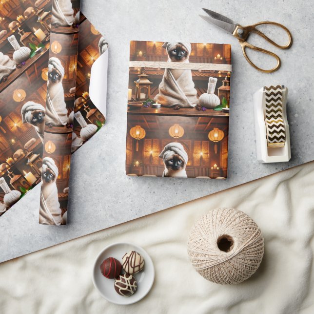 Siamese Cat in Spa  Wrapping Paper (Crafts)
