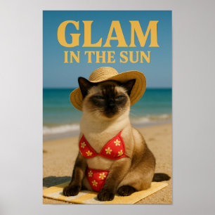 Siamese Cat is glam in the sun Poster