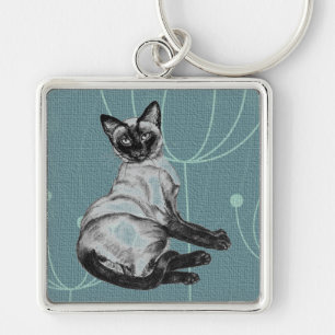 Siamese Cat Key Ring