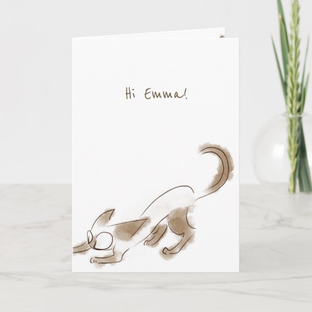 Siamese cat kitten Art Season's Greetings card (Front)