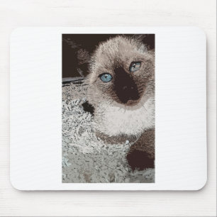 Siamese cat kitty pet animal friend family art mouse pad