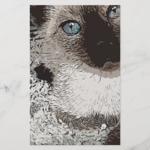 Siamese cat kitty pet animal friend family art stationery