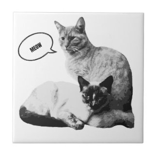 Siamese cat love decorative Tile a cat lovers gift