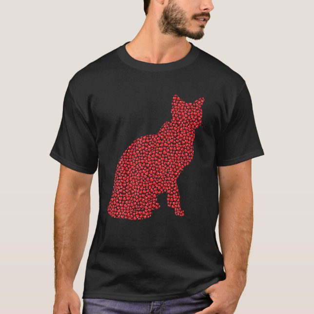 Siamese Cat Lover Heart Shape Siamese Cat Valentin T-Shirt (Front)