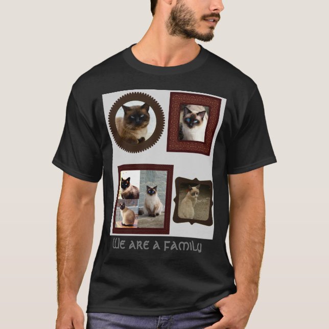 Siamese Cat Lover T-Shirt We Are A Family (Front)