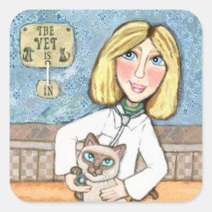 Siamese Cat Lover's Happy Veterinarian Stickers
