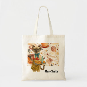 Siamese Cat Lunch Lady is in cafeteria Tote Bag
