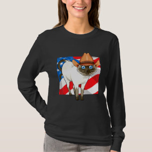 Siamese Cat Merica 4th Of July Patriotic American T-Shirt