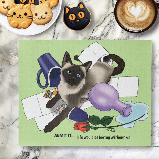 Siamese Cat Mischief Fantasy Jigsaw Puzzle (Creator Uploaded)