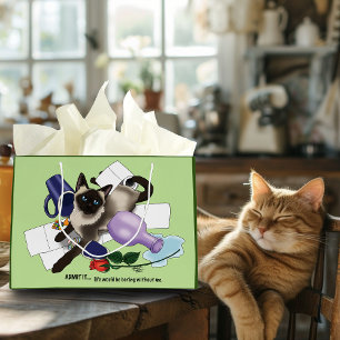 Siamese Cat Mischief Funny Large Gift Bag