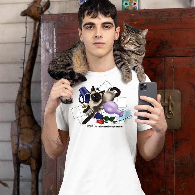 Siamese Cat Mischief Funny T-Shirt (Creator Uploaded)