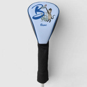 Siamese Cat Monogram Initial B Personalised Golf Head Cover