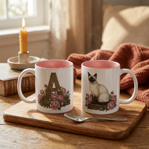 Siamese Cat Monogram Mug