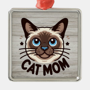Siamese Cat Mum Mothers day Gift for Feline Lovers Metal Ornament