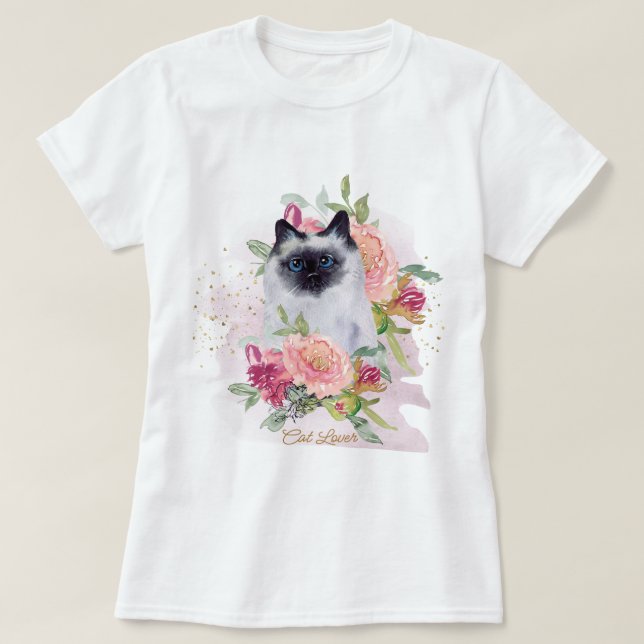 Siamese Cat Mum Pet Lover Happy Mothers Day T-Shirt (Design Front)
