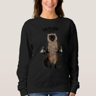 Siamese Cat Muscle Training Weightlifting Fitness Sweatshirt