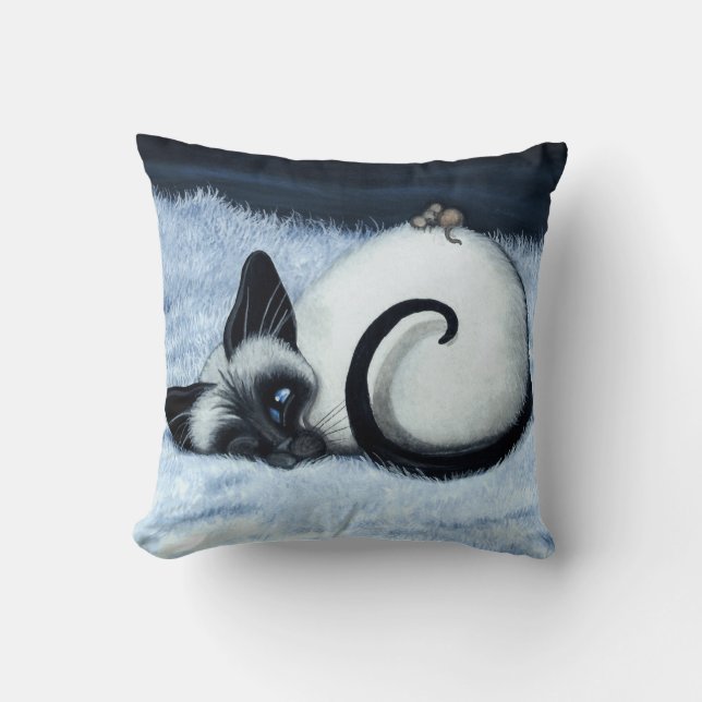 Siamese Cat Nap by Bihrle Cushion (Front)