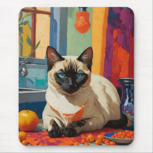 Siamese Cat on Countertop Mouse Pad