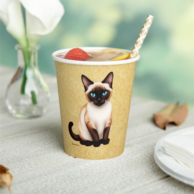 Siamese Cat On Old Paper Cups (Insitu)