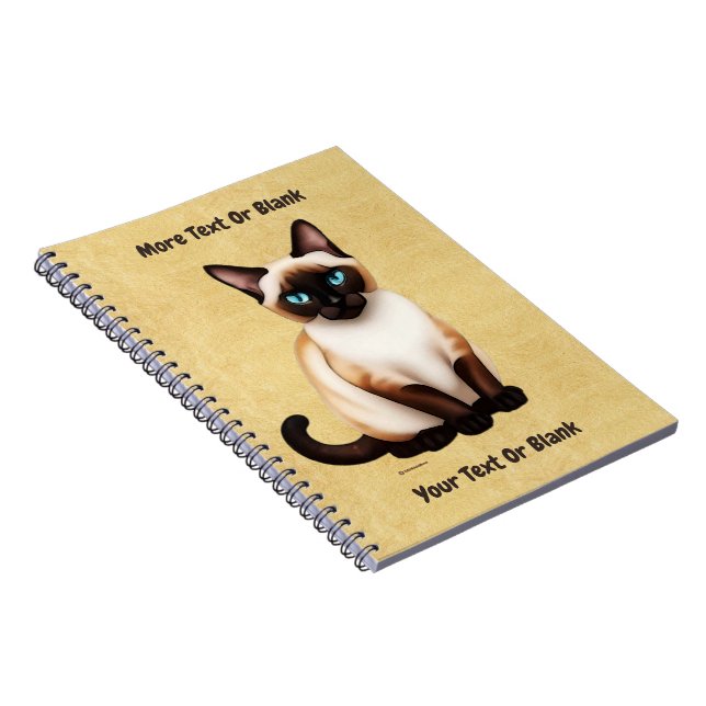 Siamese Cat On Old Paper Notebook (Right Side)