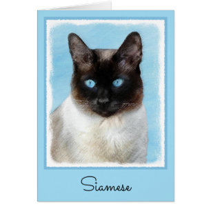 Siamese Cat Painting - Cute Original Cat Art