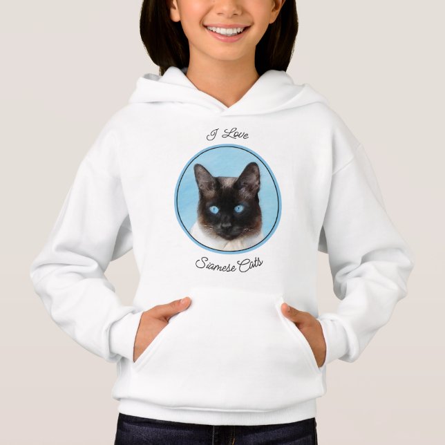Siamese Cat Painting - Cute Original Cat Art (Front)