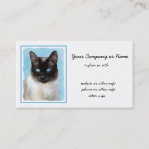 Siamese Cat Painting - Cute Original Cat Art Business Card