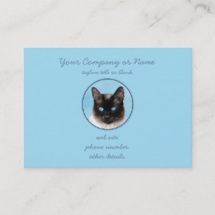 Siamese Cat Painting - Cute Original Cat Art Business Card