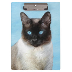 Siamese Cat Painting - Cute Original Cat Art Clipboard