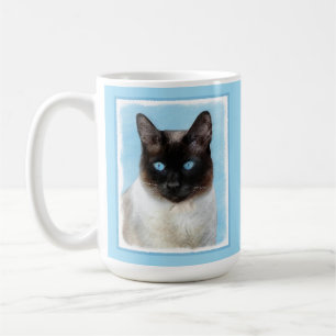 Siamese Cat Painting - Cute Original Cat Art Coffee Mug