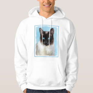 Siamese Cat Painting - Cute Original Cat Art Hoodie