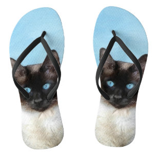 Siamese Cat Painting - Cute Original Cat Art Thongs
