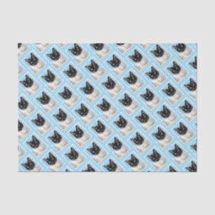 Siamese Cat Painting - Cute Original Cat Art Tissue Paper