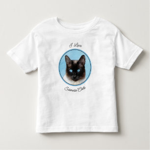 Siamese Cat Painting - Cute Original Cat Art Toddler T-Shirt