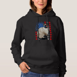Siamese Cat Paws USA Flag Indepedence Day 4th Of J Hoodie