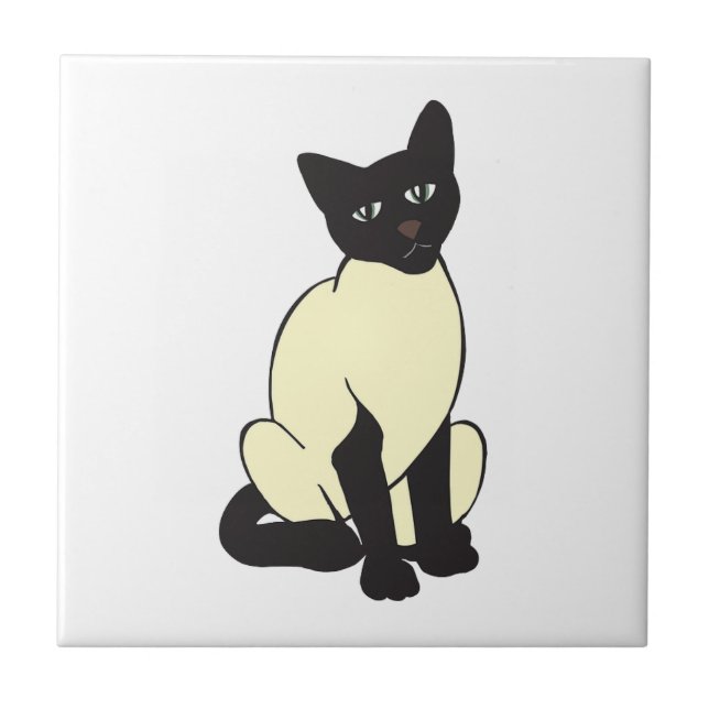 Siamese Cat Pet Cute Destiny Animals Ceramic Tile (Front)
