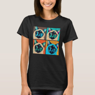 Siamese Cat Pop Illustration Colourful Animal Men T-Shirt