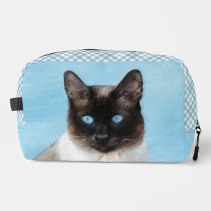 Siamese Cat Portrait Painting Cute Original Art Dopp Kit