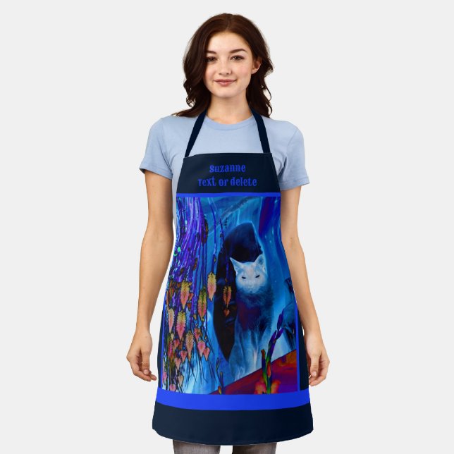 Siamese Cat Posing Abstract Personalised Apron (Worn)