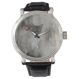 Siamese Cat Posing In Black And White Watch
